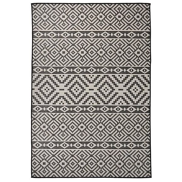 vidaXL Outdoorteppich Flachgewebe 160x230 Cm Schwarz Gestreift 1124023 günstig online kaufen