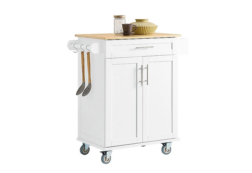 SoBuy Küchenwagen FKW13, Servierwagen mit Arbeitsplatte Küchenwagen auf Rol günstig online kaufen