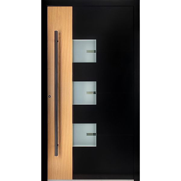 Moderno Haustür M330P Bicolor Wood Schwarz-Braun 110 cm x 210 cm DIN L günstig online kaufen