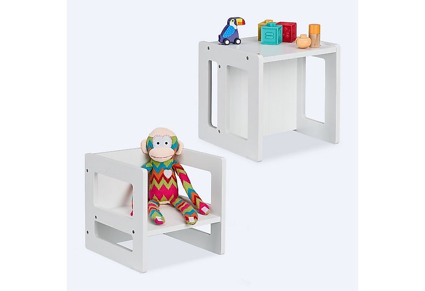 relaxdays Kinderhocker Wendbarer Sitzhocker für Kinder 2er Set günstig online kaufen