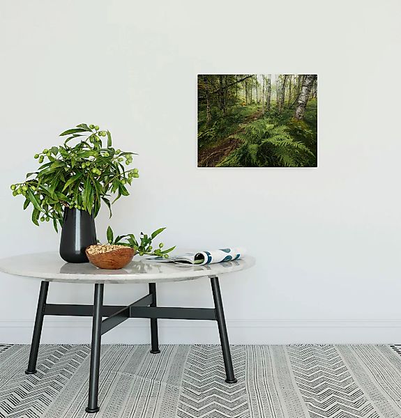 Komar Leinwandbild "Mystic Birch Grove - Größe 40 x 30 cm" Baum  Berge  Blä günstig online kaufen