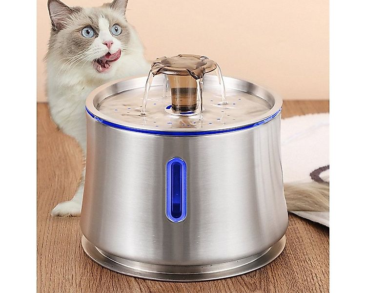 XDeer Trinkbrunnen 2.5L Katzen Trinkbrunnen Edelstahl Katzenbrunnen, Visuel günstig online kaufen
