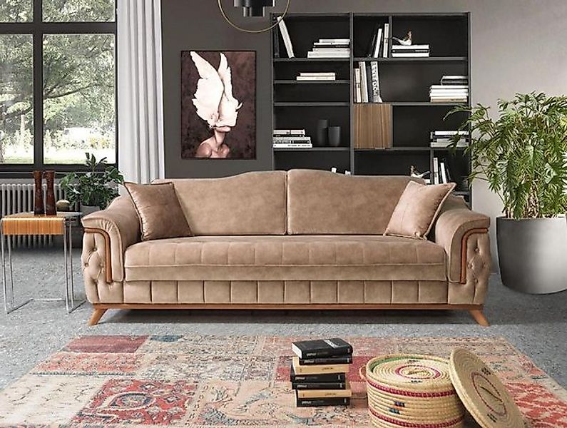 Xlmoebel Sofa Dreisitzer Modernes Polstersofa im Design aus Textilstoff, He günstig online kaufen