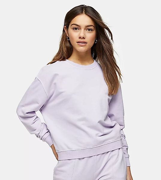 Topshop Petite – Fliederfarbenes Sweatshirt-Lila günstig online kaufen