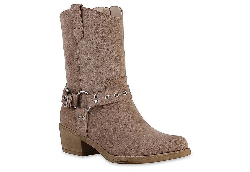 VAN HILL 841326 Cowboy Boots Damen Leicht Gefütterte Cowboy Boots Stiefelet günstig online kaufen