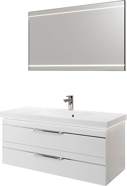 Saphir Badmöbel-Set "Balto 2-teilig Mineralmarmor-Waschtisch mit LED-Spiege günstig online kaufen