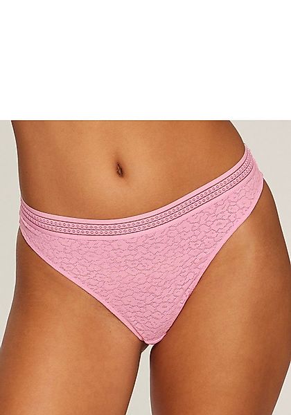 LASCANA String Freya aus Spitze in Leo-Optik mit modischem Bund, sexy Desso günstig online kaufen