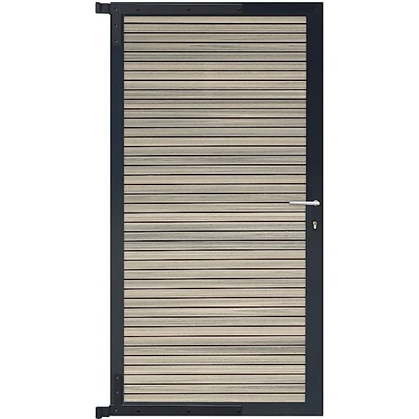 GartenLand Steckzauntor Shadowline ca. 90 x 175 cm WPC Amethystgrau Alumini günstig online kaufen