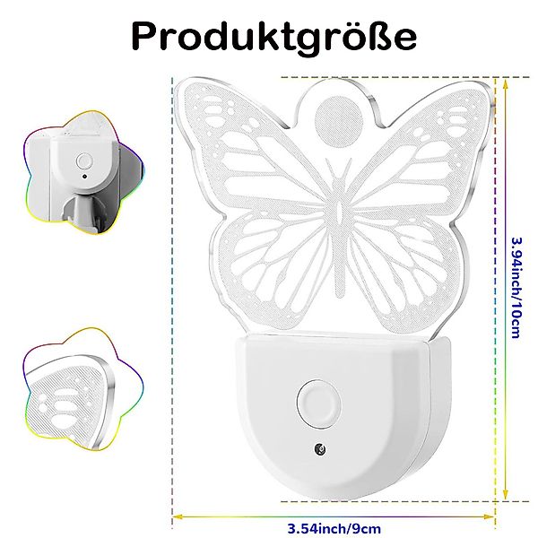 MUPOO Steckdosenleuchte Dynamisches RGB Regenbogen, Dinosaurier, günstig online kaufen