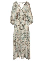 Buffalo Maxikleid mit Schlangenmuster und V-Ausschnitt, günstig online kaufen