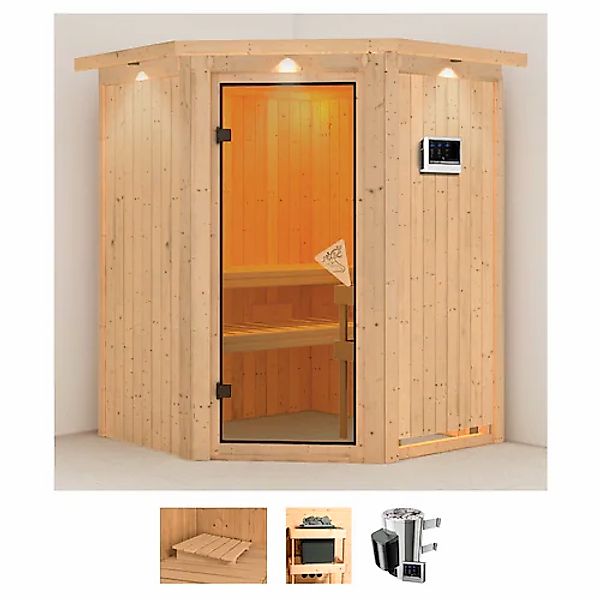 Karibu Sauna »Nanna«, 3,6-kW-Plug & Play Ofen mit externer Steuerung günstig online kaufen