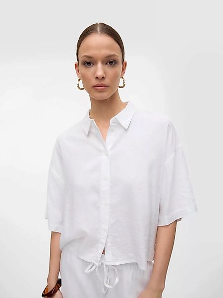 Vero Moda Hemdbluse "VMLINN LINEN 2/4 SHORT SHIRT WVN NOOS" günstig online kaufen