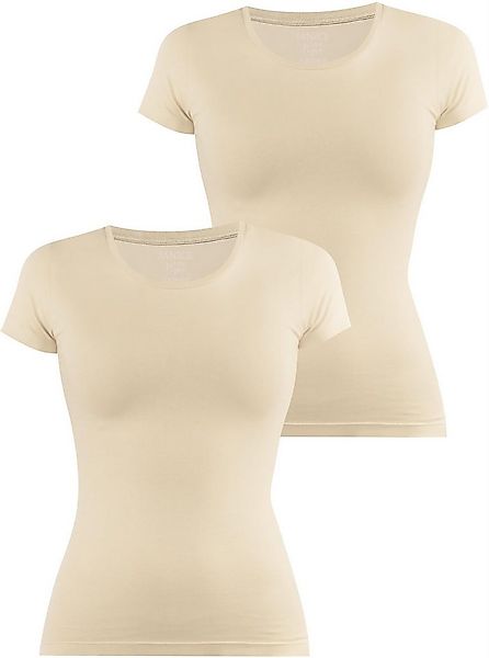 Janice Kurzarmshirt 2 x Damen T-Shirt Nysa Figurbetontes Shirt aus Baumwoll günstig online kaufen