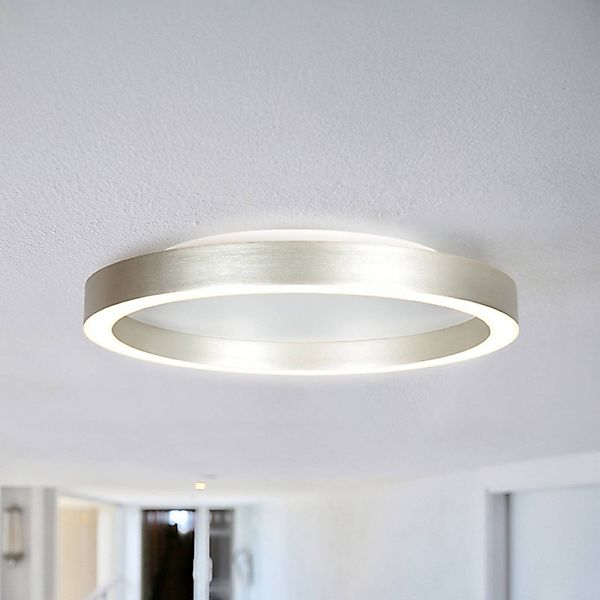 LED-Deckenlampe Ringlux, stahlgrau, Ø 40 cm, Metall, 2.700 K günstig online kaufen