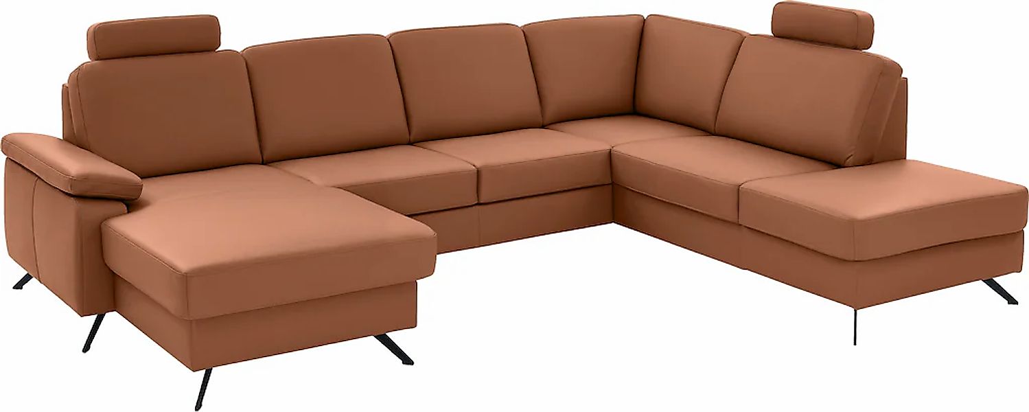 Die PlanBar Wohnlandschaft "PN-EM15047 U-Form, mit Kopfstützen" Echtleder, günstig online kaufen