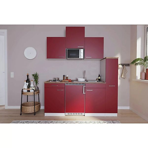 Respekta Küchenzeile KB180WRMI 180 cm Rot-Weiß günstig online kaufen