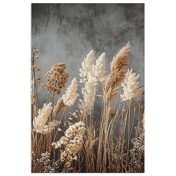 MuchoWow Poster Getrocknete Feldblumen - Grau günstig online kaufen