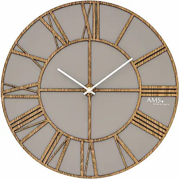 AMS Wanduhr »W9635«, Quarzuhr,Holz,Ø ca. 40mm,Wohnzimmer,Esszimmer, Schlafz günstig online kaufen