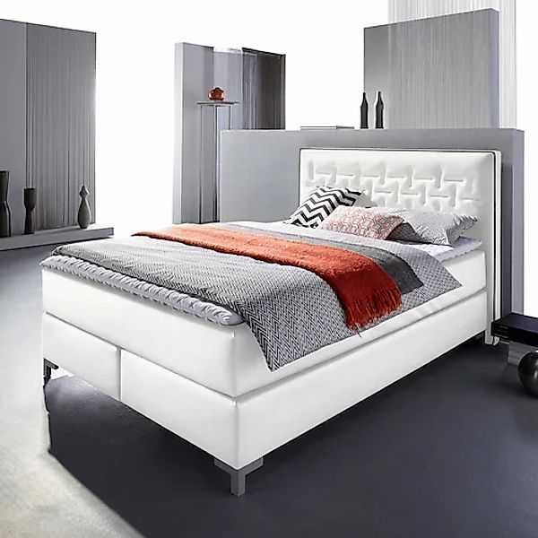INOSIGN Boxspringbett »Coos«, mit besonderer Steppung im Kopfteil, 3 Matrat günstig online kaufen