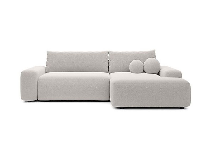 Goldstoff Ecksofa POOL Bouclé Stoff, Schlafsofa 264 cm, L-Form, Eckcouch mi günstig online kaufen