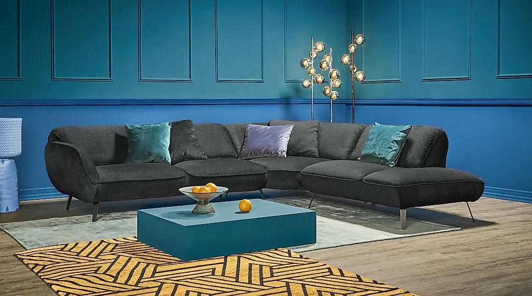 pop Ecksofa  Ventus ¦ schwarz ¦ Maße (cm): B: 304 T: 246.0 Polstermöbel > S günstig online kaufen