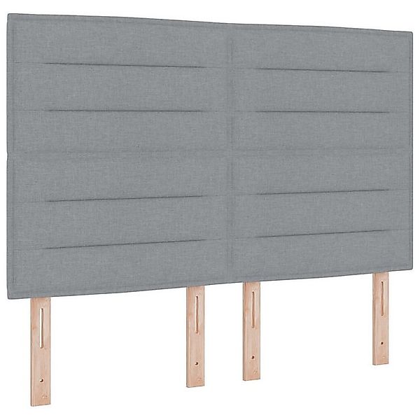 vidaXL Bett Boxspringbett mit Matratze Hellgrau 140x190 cm Stoff (1-tlg) günstig online kaufen