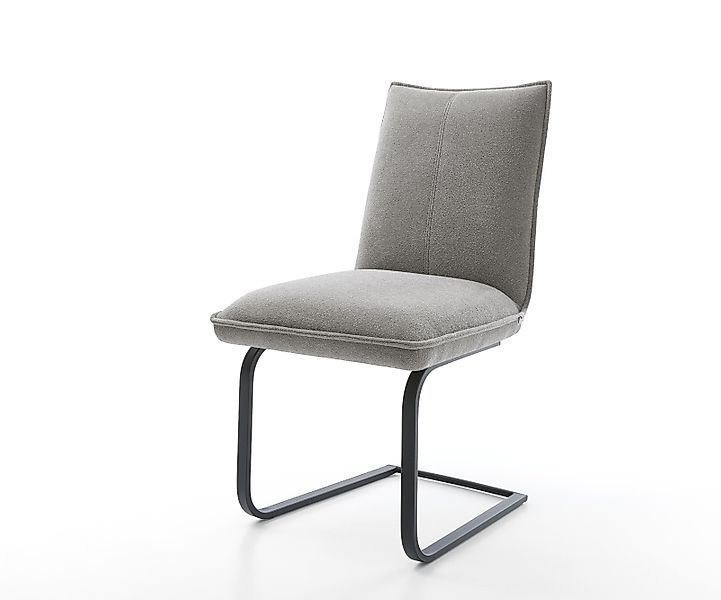 Freischwinger Lelio-Flex Strukturstoff Soft Grau Freischwinger flach Schwar günstig online kaufen