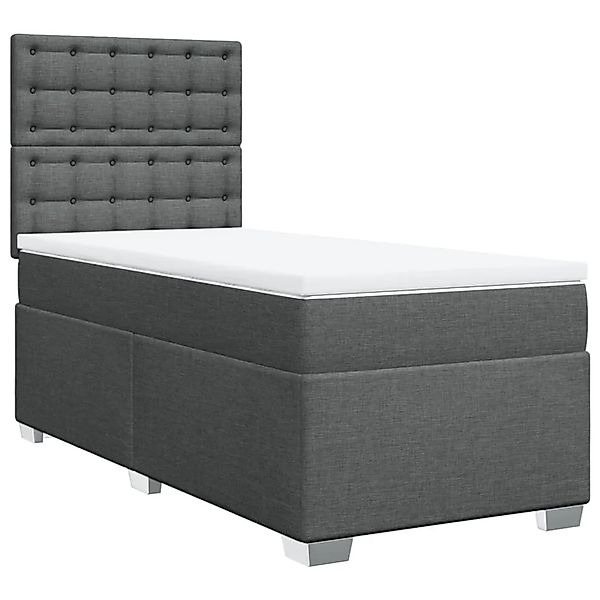 vidaXL Boxspringbett mit Matratze Dunkelgrau 100x200 cm Stoff 3292714 günstig online kaufen