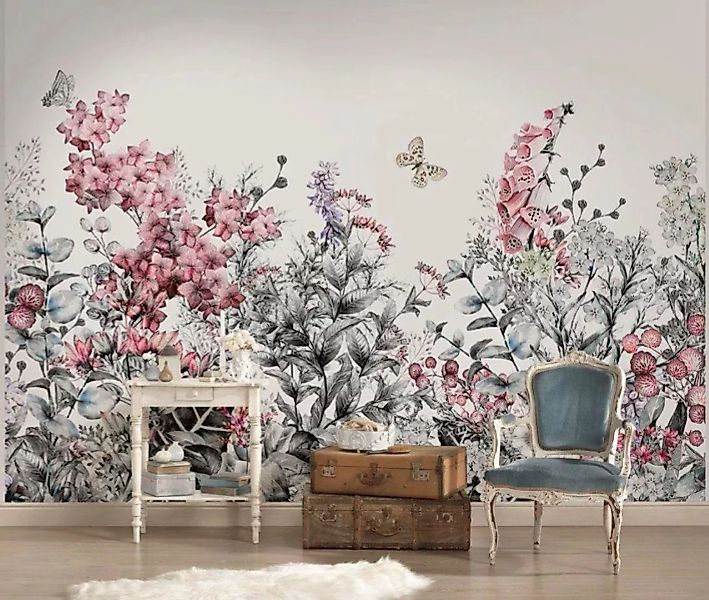 Fototapete "FlowerPainting" 3,50x2,55 m / Glattvlies Profi günstig online kaufen