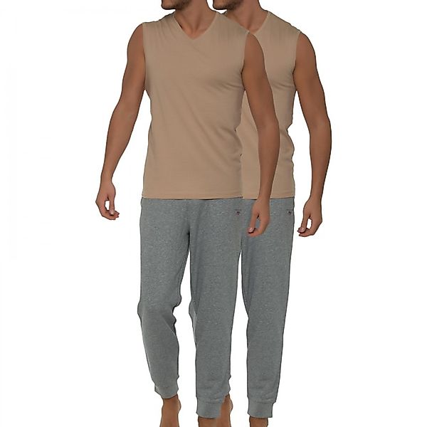 Ragman 2-er Set Shirts Nude mit V-Ausschnitt günstig online kaufen