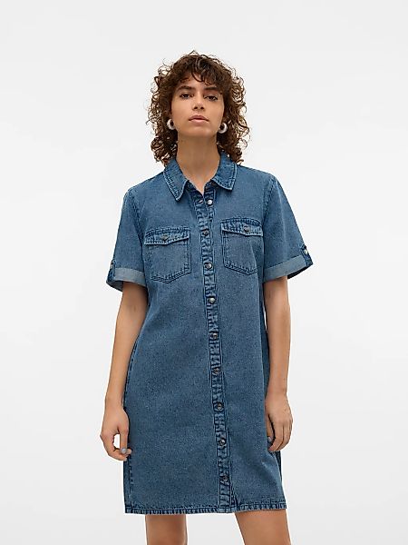 Vero Moda Jeanskleid "VMJENNIE SS SHORT DENIM DRESS NOOS" Brusttaschen günstig online kaufen