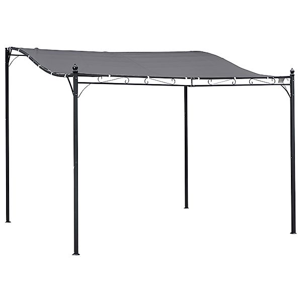 Outsunny Pergola Gartenpavillon Überdachung Zelt Metall grau 297x297cm für günstig online kaufen