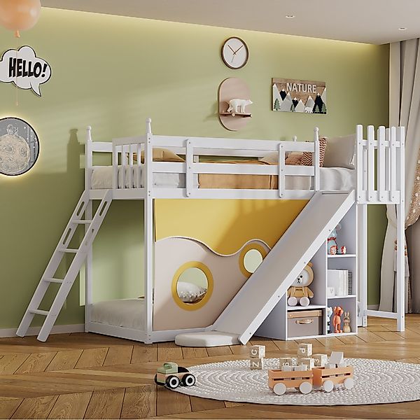 TavilaEcon Etagenbett Kinderbett Holzbett mit Treppe günstig online kaufen