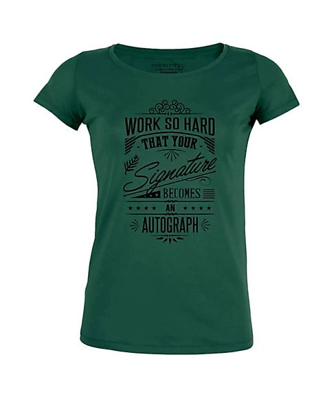 T-shirt - Damen - Amorous "Work Hard" - Dark Green günstig online kaufen