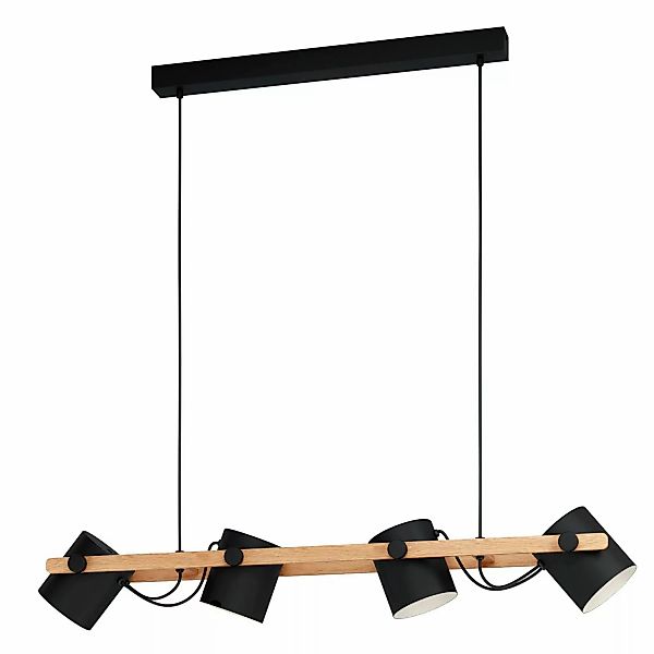 Eglo Pendelleuchte Hornwood Schwarz-Creme Ø 180 cm x 110 cm 4-flammig günstig online kaufen
