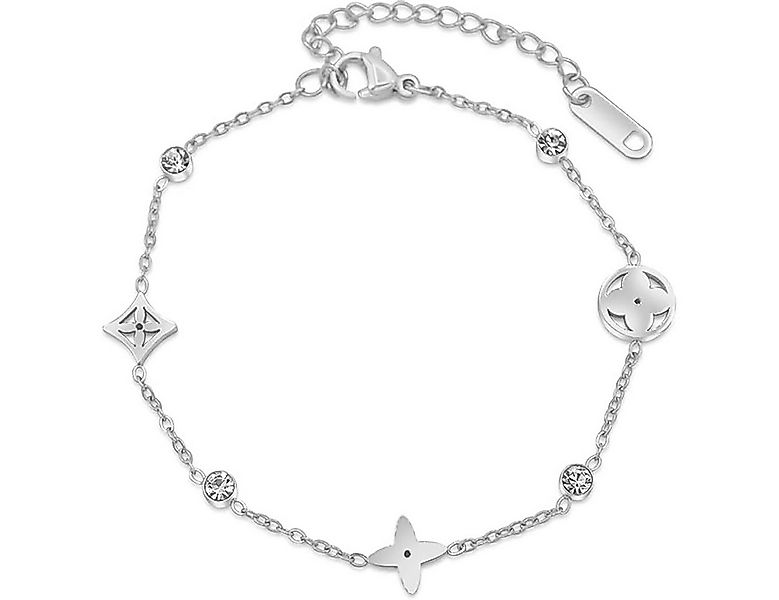 The Beauty House Armband Damen Armband aus Edelstahl mit Zirkonia und Blume günstig online kaufen