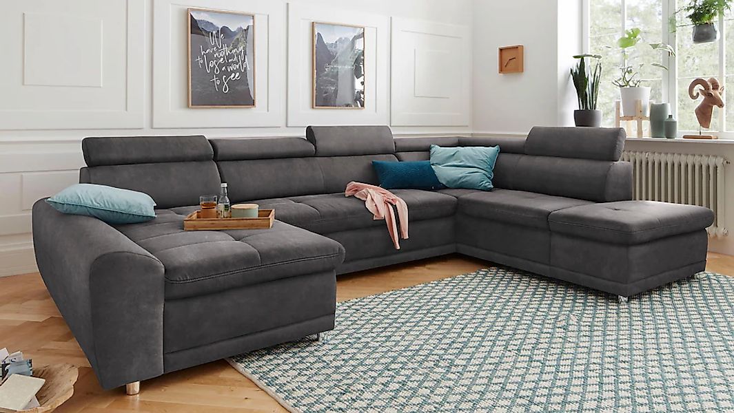 sit&more Wohnlandschaft "Riva U-Form" wahlweise mit Bettfunktion günstig online kaufen