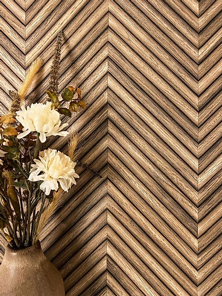 Newroom Vliestapete, Braun Tapete Modern Holz günstig online kaufen