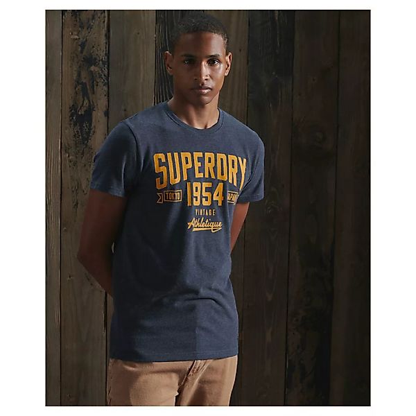 Superdry One Colour Kurzarm T-shirt S Princedom Blue Marl günstig online kaufen