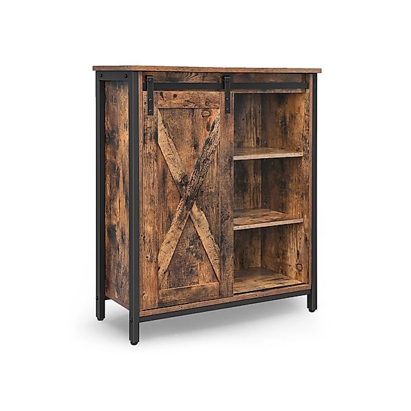 Vasagle Küchenschrank 70 cm x 30 cm x 80 cm Braun-Schwarz günstig online kaufen