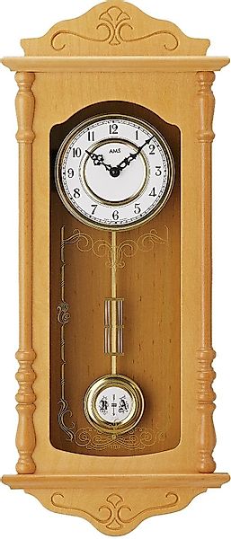 AMS Pendelwanduhr W7013/16 (Quarzuhr, Holz-/Glasgehäuse,Erle,Esszimmer,Wohn günstig online kaufen