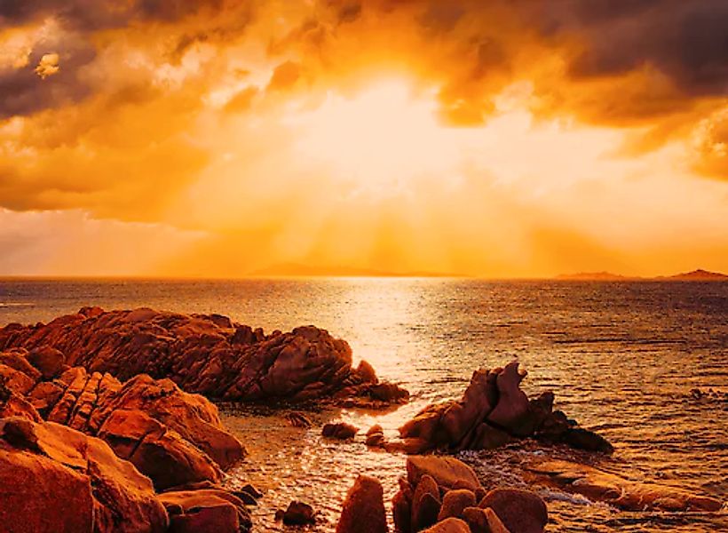 Papermoon Fototapete »Capriccioli Beach Sunset Sardinia« glatt günstig online kaufen