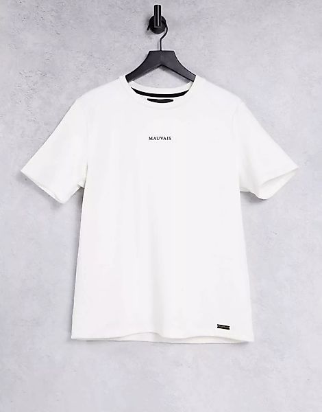 Mauvais – T-Shirt mit Logo in Weiß günstig online kaufen
