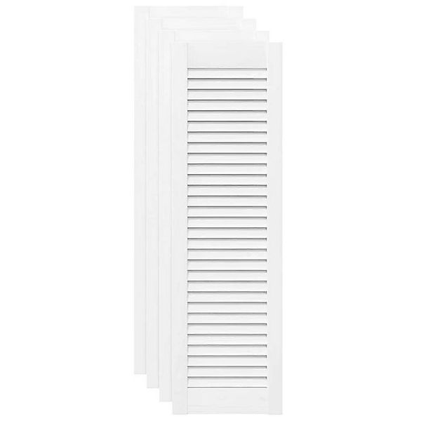 vidaXL Mehrzweckschrank Schranktüren Lamellen-Design 4 Stk Weiß 99x29,5 cm günstig online kaufen