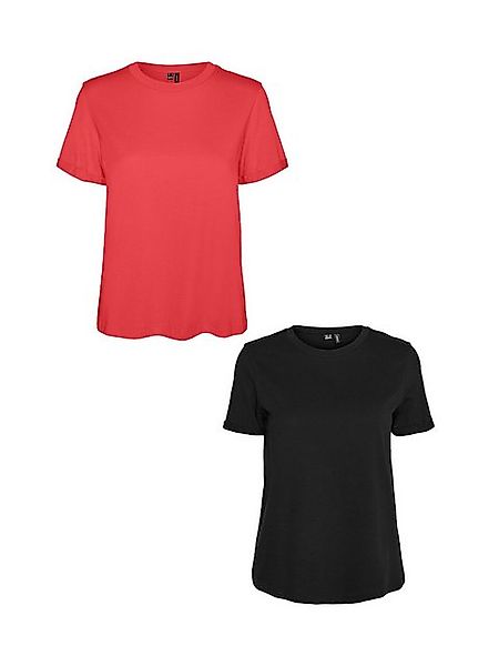Vero Moda T-Shirt 2er Pack Basic VMPAULA (2-tlg) VMPAULA S/S T-SHIRT NOOS günstig online kaufen