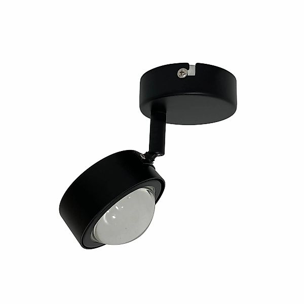 Lindby Strahler Jyla, schwarz, Linse, 3.000 K, Ø 8 cm, GX53 günstig online kaufen