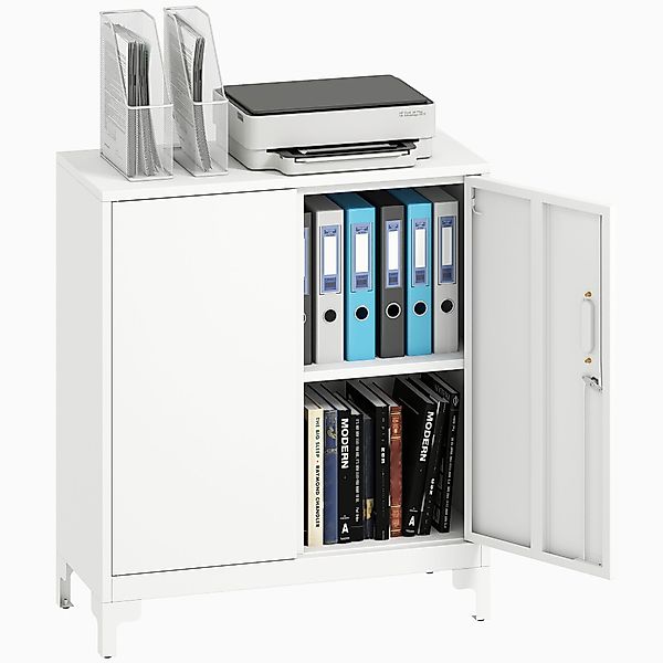 HOMCOM Aktenschrank Abschließbar Mehrzweckschrank mit 2 günstig online kaufen