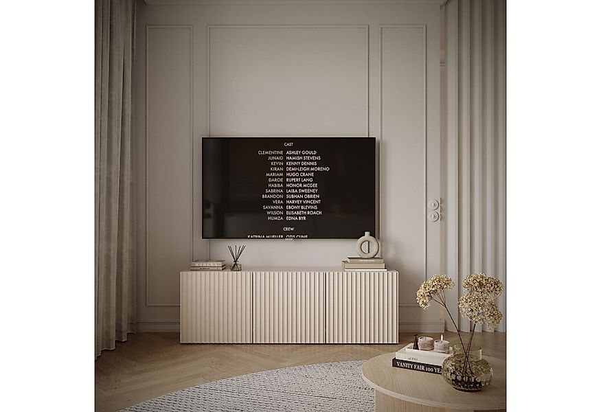 Selsey TV-Schrank SUNDS TV-Lowboard 3-türig mit Lamellenfront, 150 cm günstig online kaufen