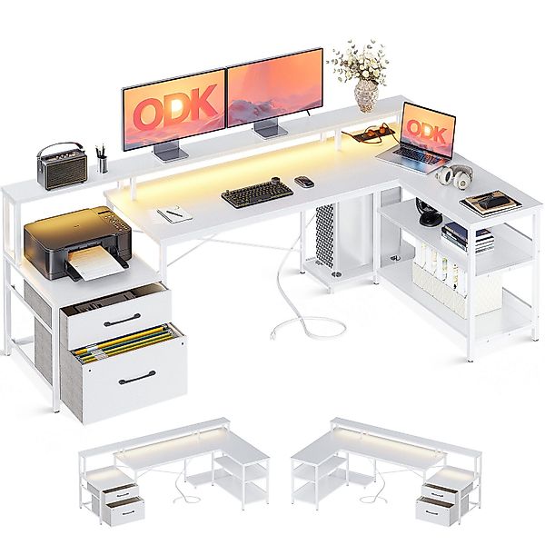 ODK Computertisch L Form Reversibel Eckschreibtisch günstig online kaufen