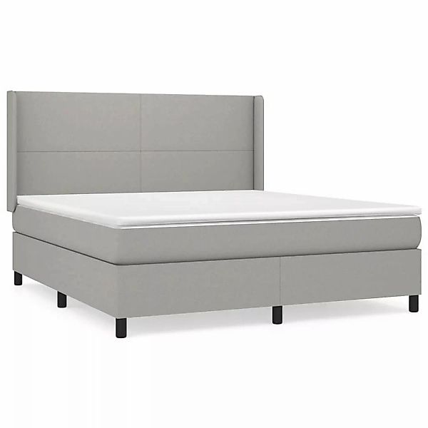vidaXL Boxspringbett mit Matratze Hellgrau 180x200 cm Stoff1380180 günstig online kaufen